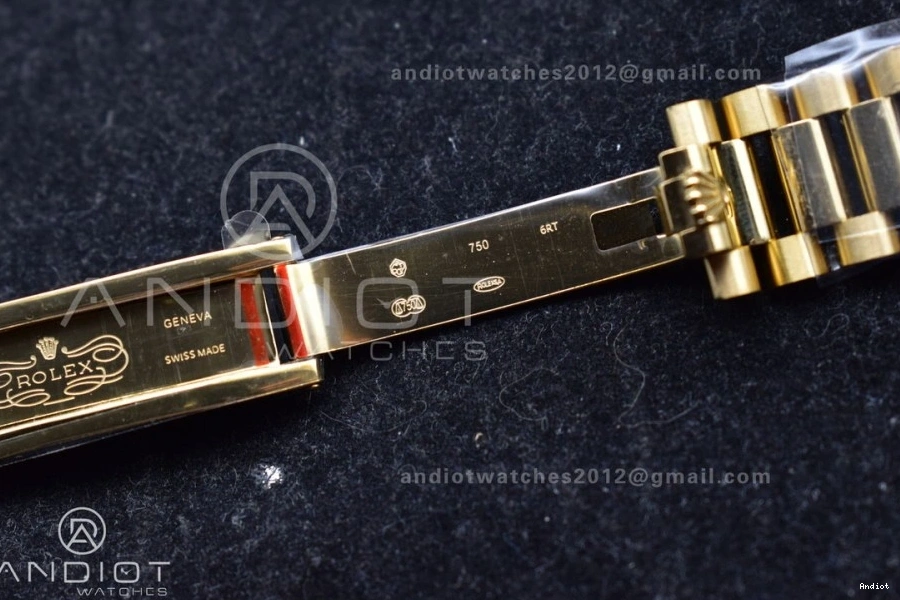 on DayDate (Gain President with Diamond QF YG Best Weight) Steel V5 Grey Square Dial Bracelet Edition vr3255 36 904L 0419